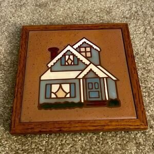 Happy Home Terracotta Tile Handpainted by Siegel Arts